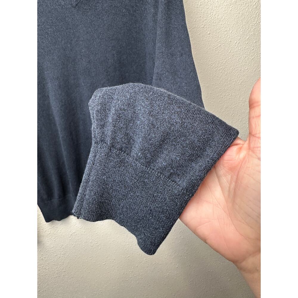 Banana Republic V Neck Sweater Blue L Silk Cashmere - Picture 5 of 12